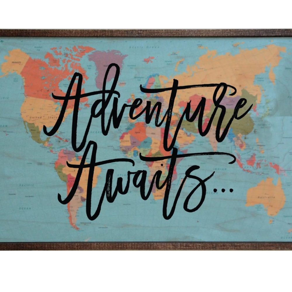 Wall Art Sign - 18x12, Adventure Awaits