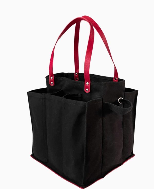 Market Tote - Black w/Red Handles