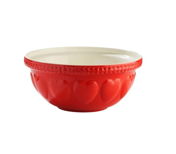 Mixing Bowl -  Red, S12, Hearts, 11.75"