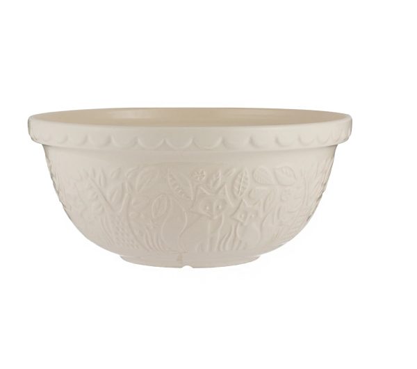 Bowl - Mixing, Cream,S12,  In the Forest, 11.75"
