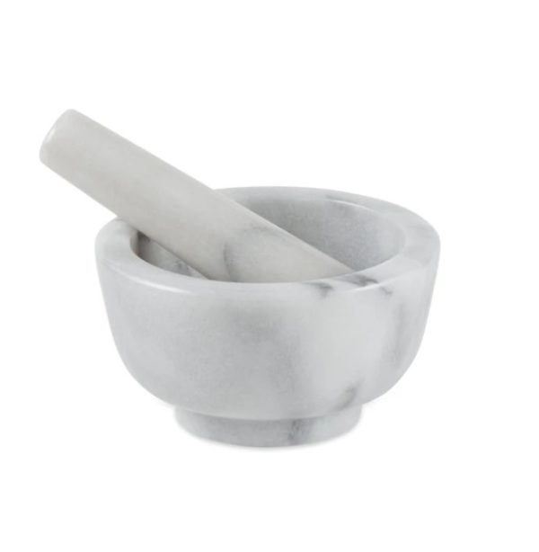 Natural White Marble Mortar & Pestle