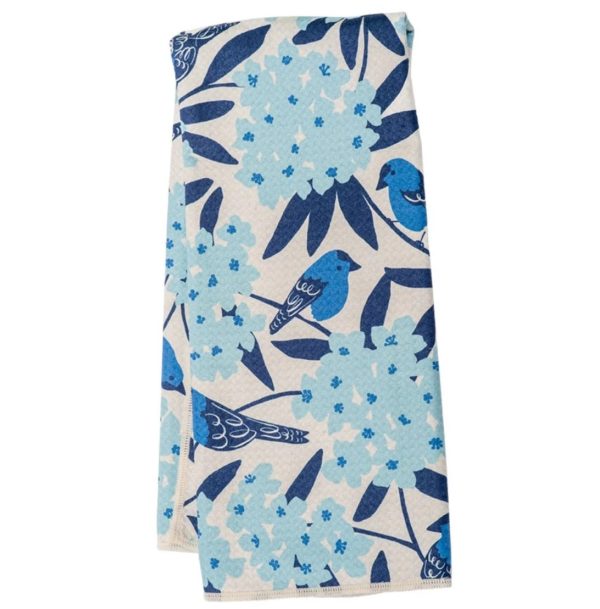 anywhere towel - Nuthatch Birdsong, Navy, Reversible