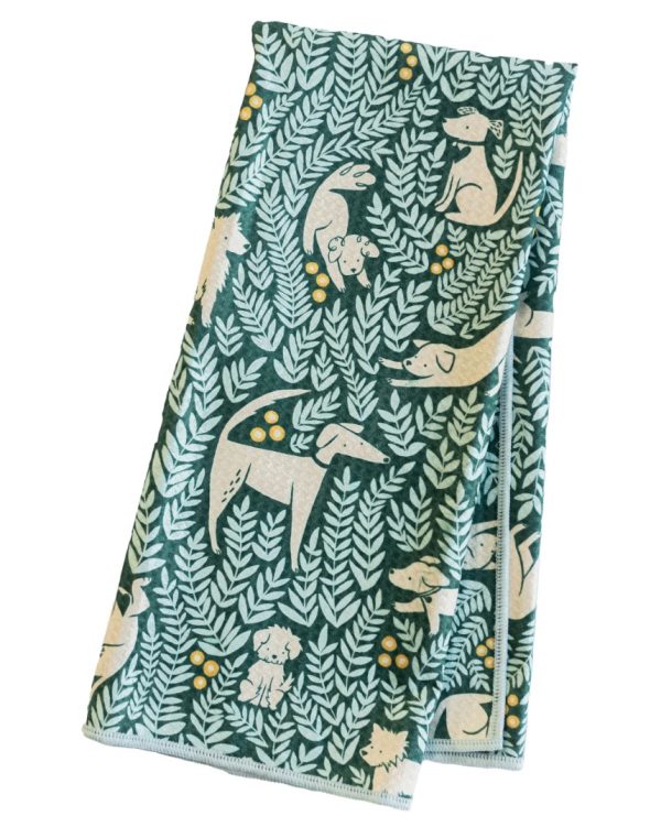 anywhere towel - Nuthatch Dog Park, Navy, Reversible
