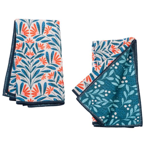Biggie Towel - Snowflora, Eggnog, Reversible, Set of 2
