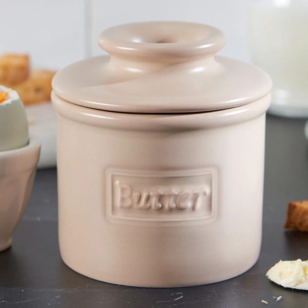 Butter Bell Crock - Café, Beige Matte