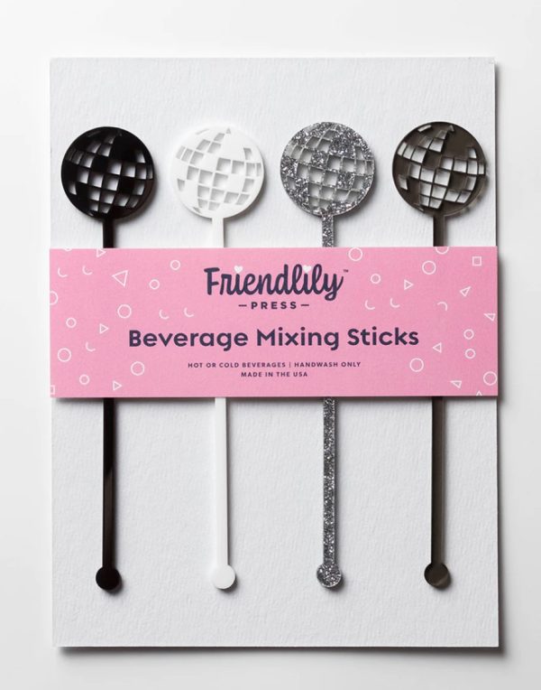 Drink Stirrer - Disco Ball, Set of 4