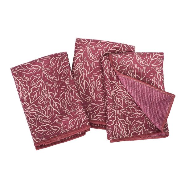 mighty mini towel - Blustry Day, Wine, Reversible, ZW, Set of 3