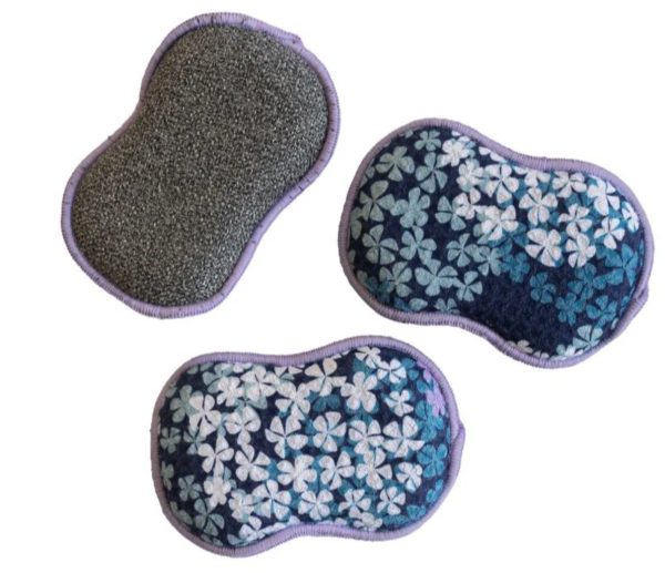 re:usable Sponges - Hydrangea, Green, Set of 3