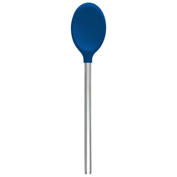 Spoon - Mixing, Silicone, Stainless Steel Handle, Deep Indigo