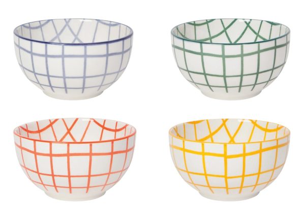 Bowl - Everyday, Wobbly Check, Set of 4