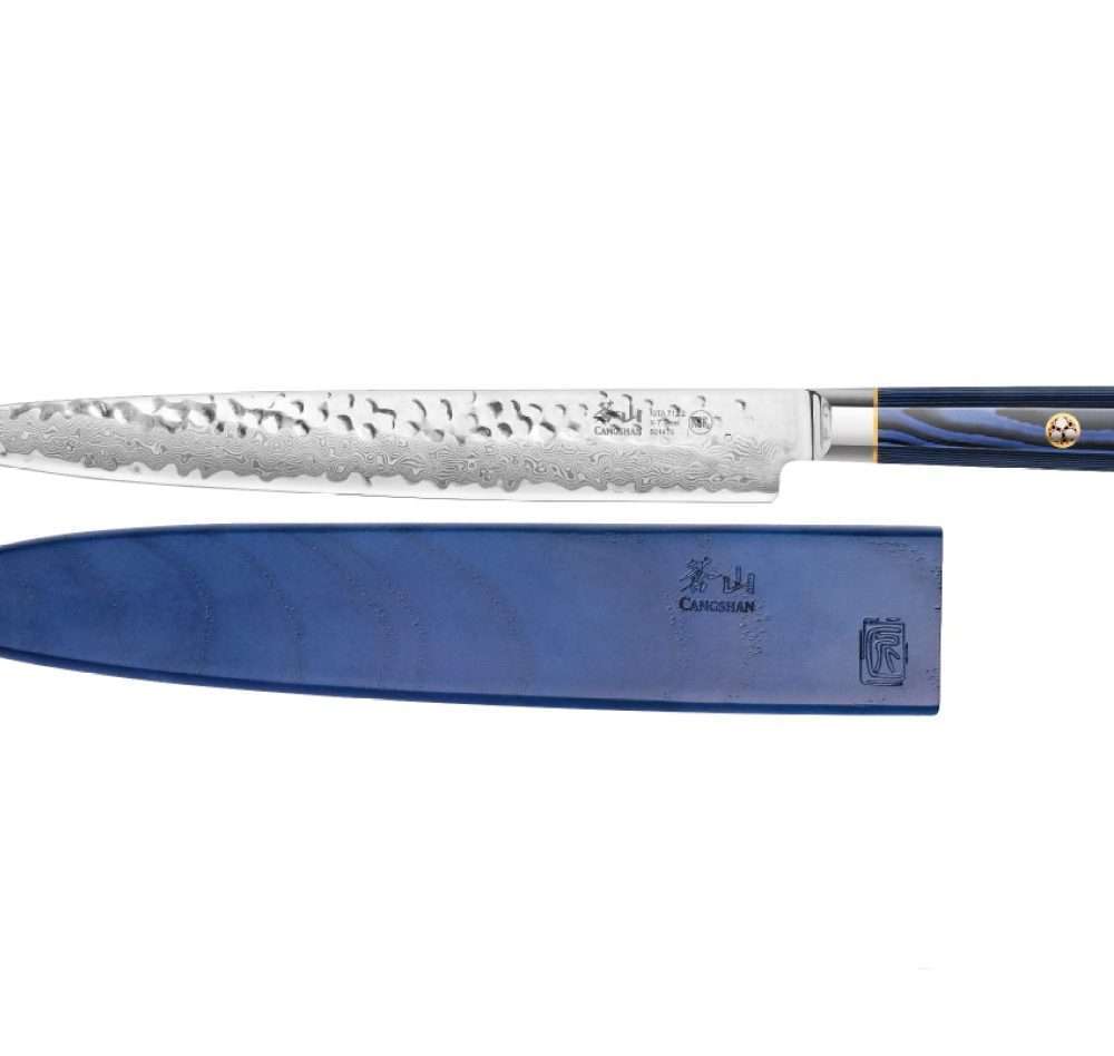 Knife - Sashimi, Damascus Steel, Kita, w/Sheath, 10"