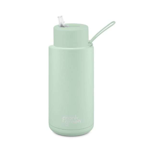 Reusable Bottle - Flip Straw Lid, Ceramic Lined, Mint Gelato, 34 oz.