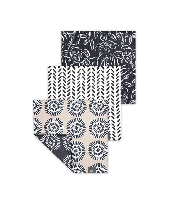 Dishcloth - Vibe, Recycled, Set of 3, Jet