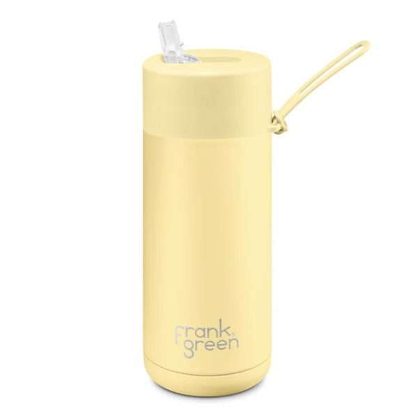 Reusable Bottle - Flip Straw Lid, Ceramic Lined, Buttermilk, 34 oz.