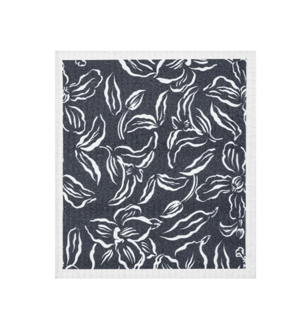 Sponge Cloth - Water Lily Black
