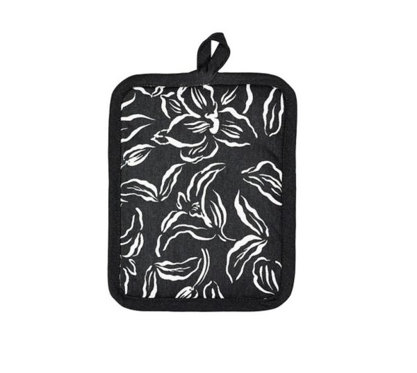 Potholder - Designer, Water Lily Black