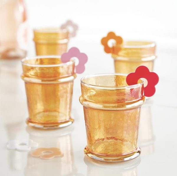 Drink Markers - Flowers, Set of 6
