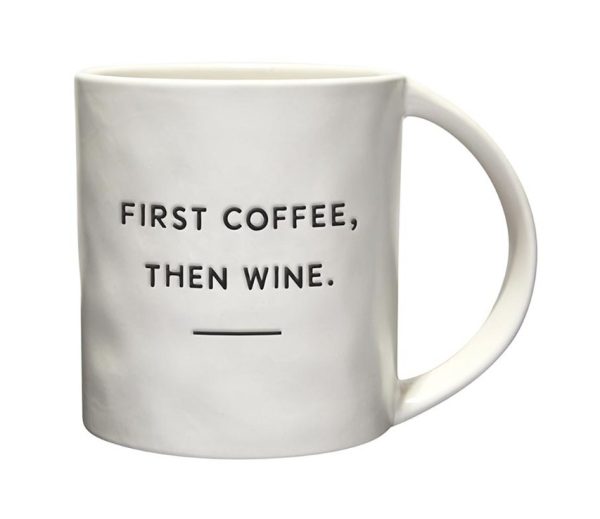 Mug - Artisan, Wide Handle, First Coffee Then Wine