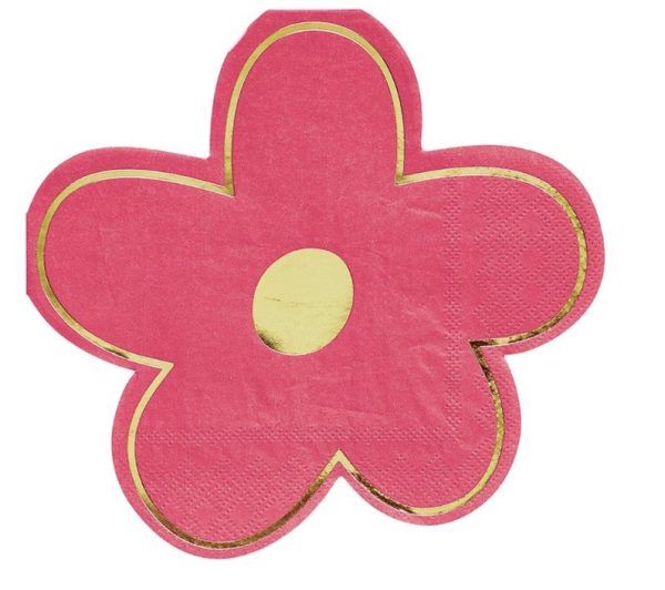 Napkin - Die Cut, Flower, Pink