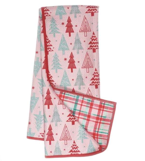 anywhere towel - Twinkling Trees, Pink, Marie Le Moal, Reversible