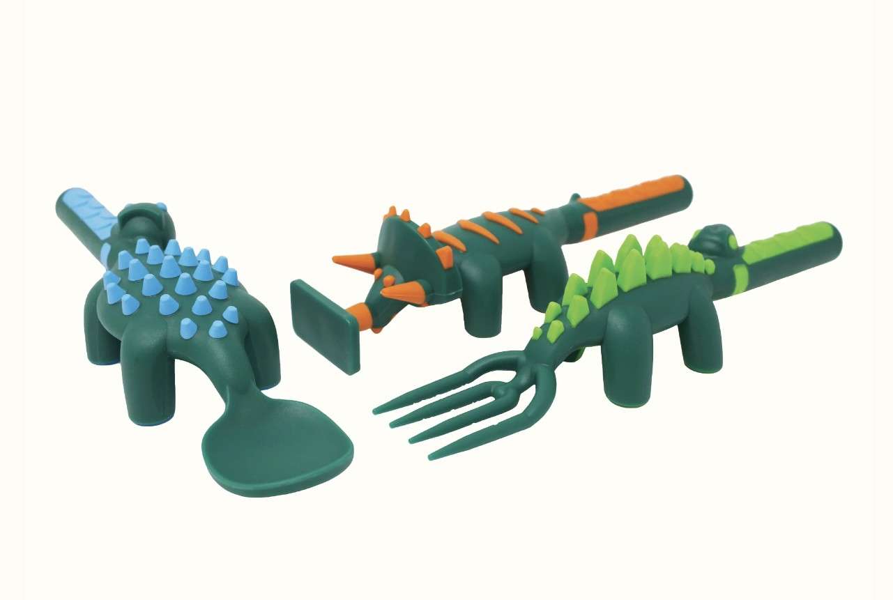 Utensil Set - Dinosaur, Green
