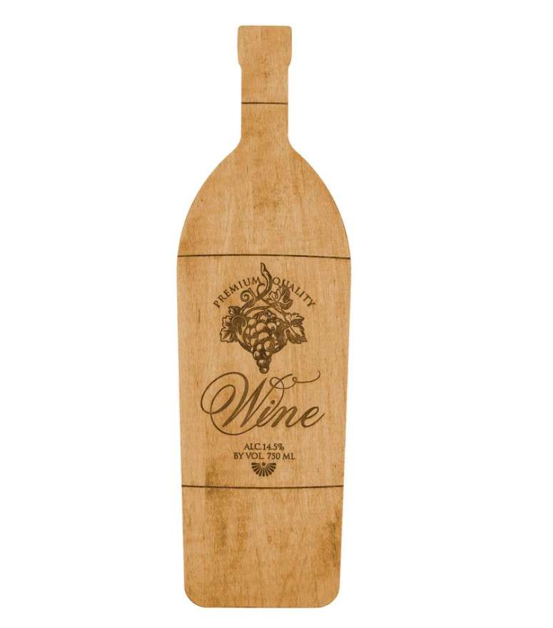 Board - Wine Shaped, Maple, Engraved with wine Label