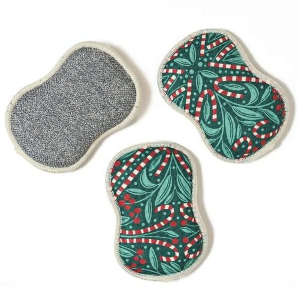 re:usable sponges - Candy Maze, Dark Green, RJW, Set of 3
