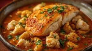 red drum fish with Crab Étouffée