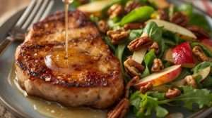 apple pork chop with Honeycrisp Apple Harvest Salad