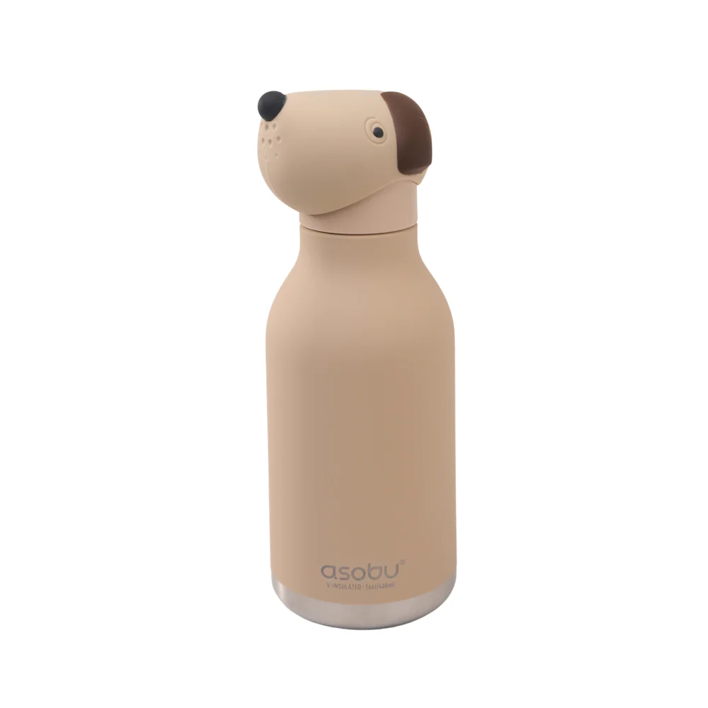 Stainless Steel Water Bottle - Brown Dog