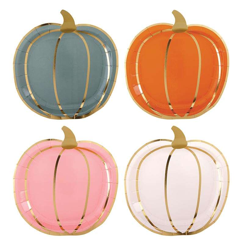 Plate - Paper, Shaped, Pumpkin