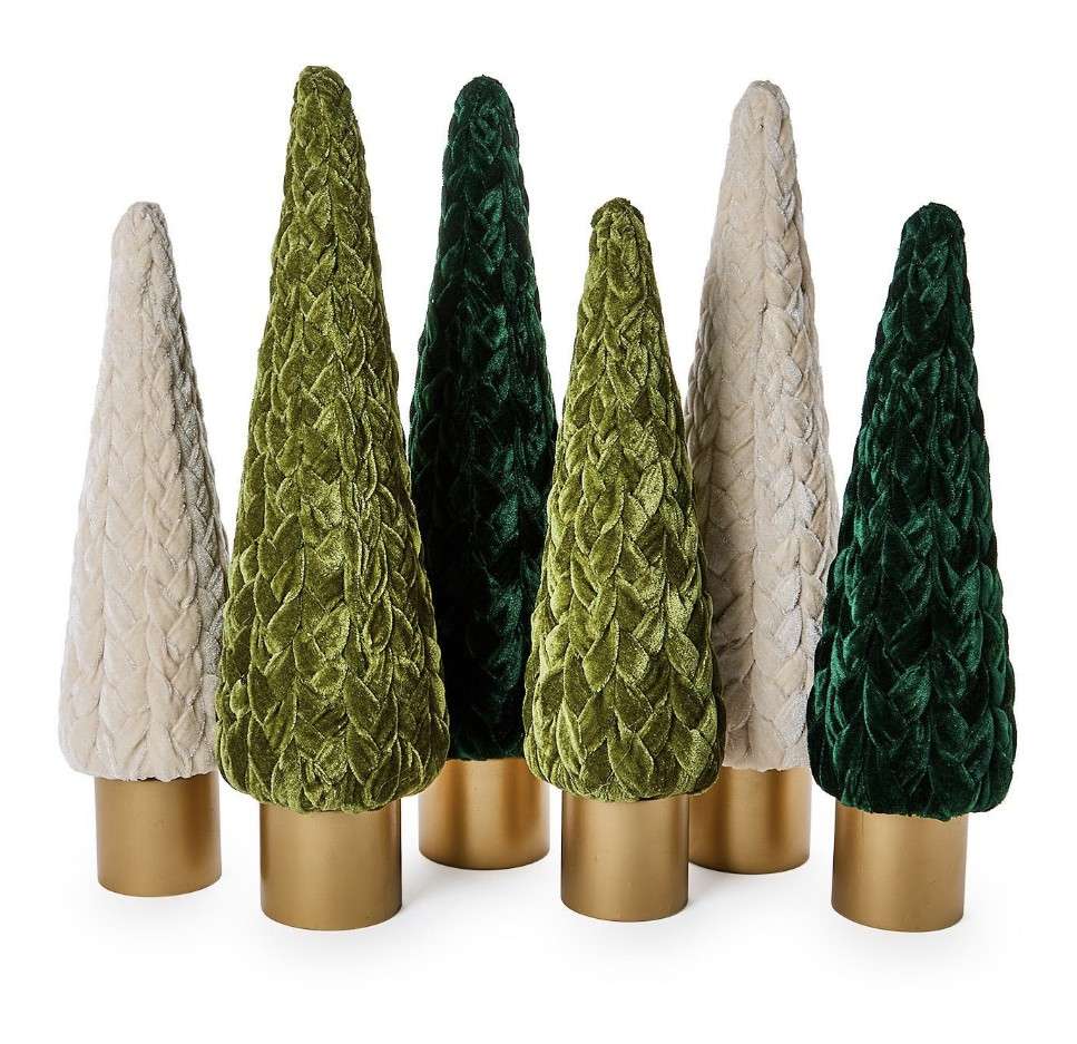 Tree - Velvet with Wooden Base, Assorted, Medium, Each