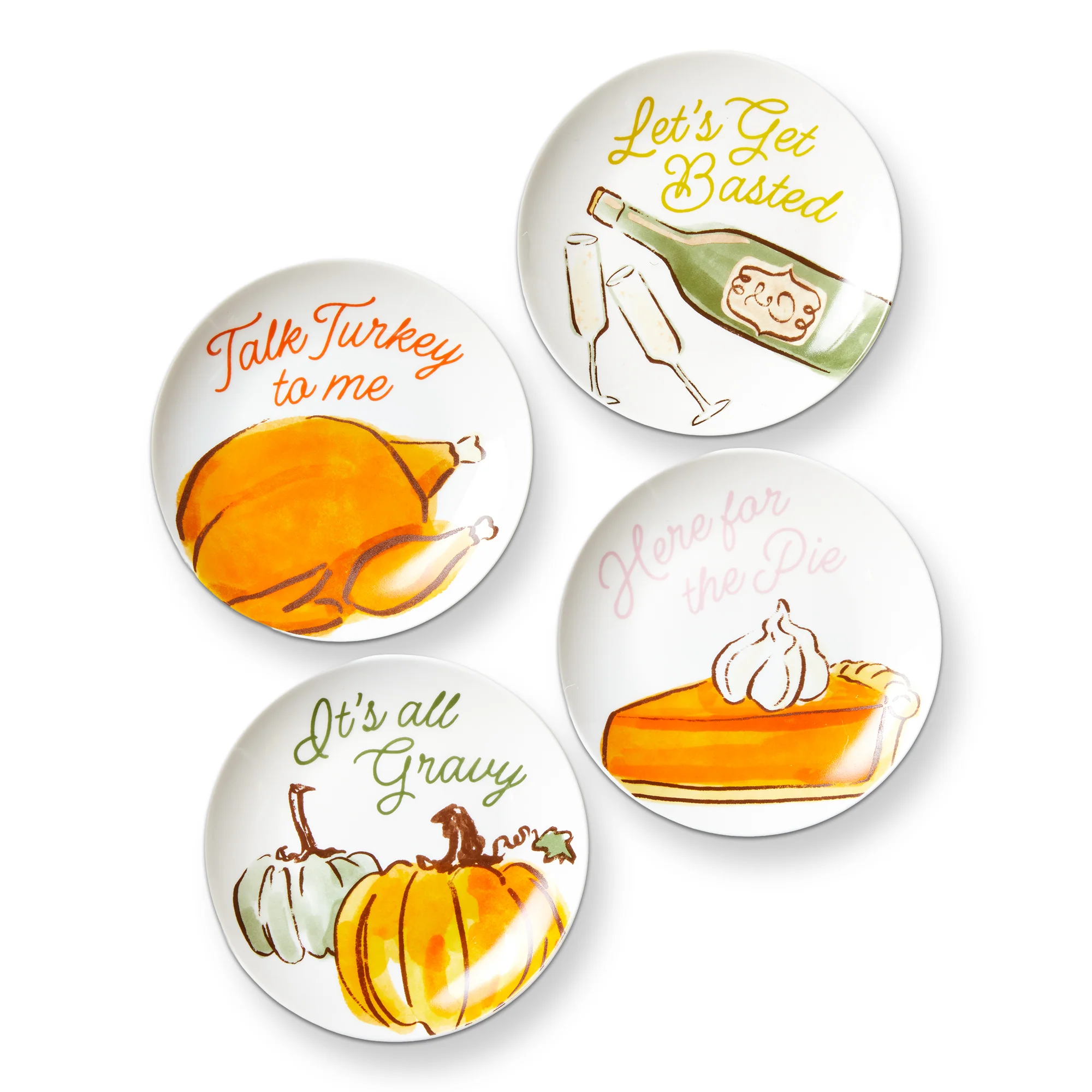Plate - Appetizer, Turkey & Toast, Set of 4