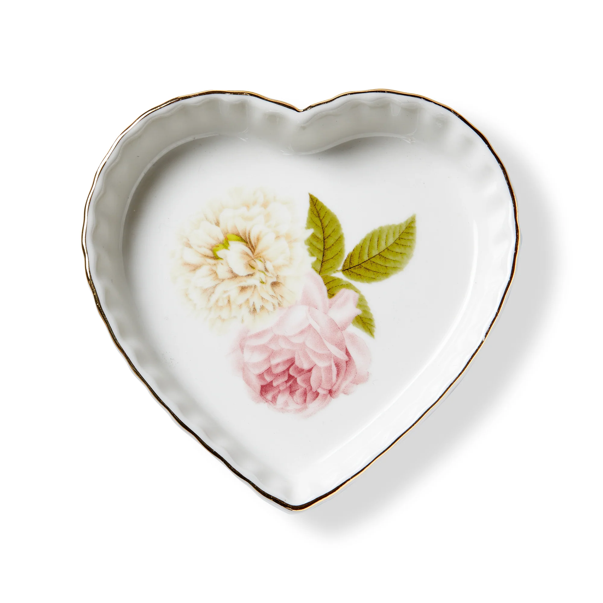Dish - Trinket, Heart, Vintage Floral